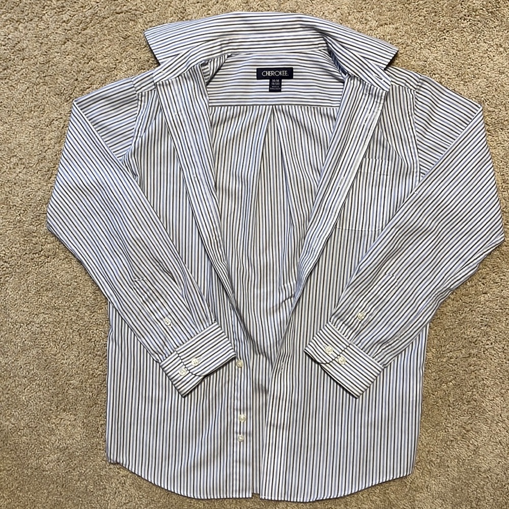 Cherokee Boys 8-10 Striped Dress Shirt